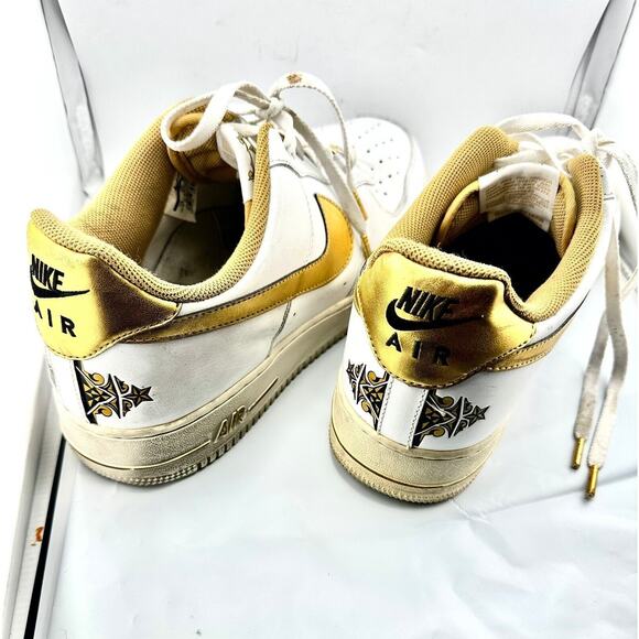 Nike Air Force 1 Low 2011 White Metallic Gold AF1 Sneakers 315122-145 Leather 14 - Picture 5 of 12
